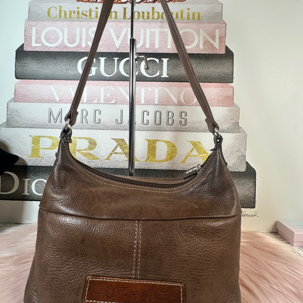 Fossil Tan Leather Hobo Bag
